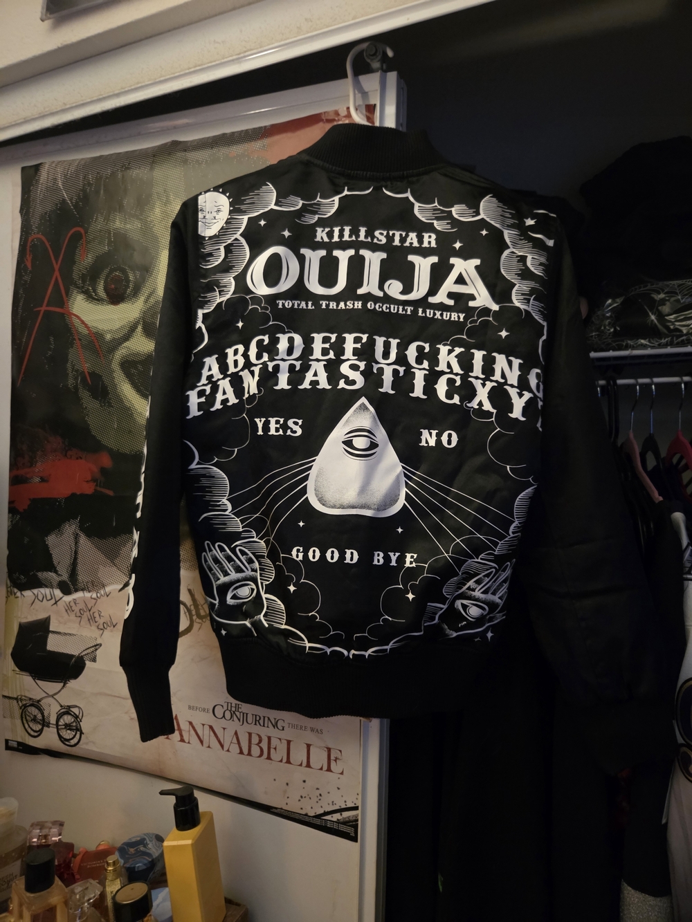 Killstar Black Ouija Graphic Bomber Jacket